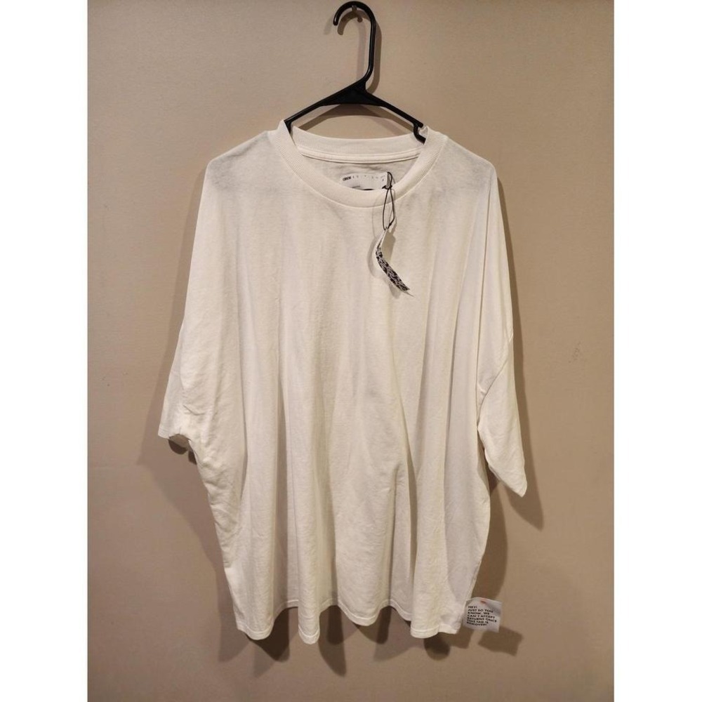 ASOS Curve Men's XL Oversized White Crewneck T-Shirt Comfortable